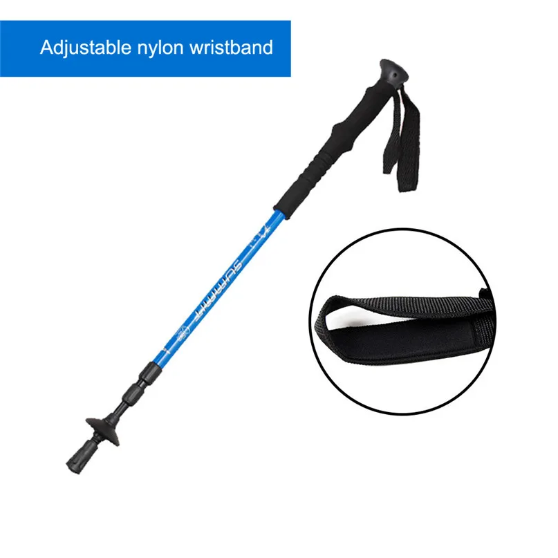 Aviation Aluminum Trekking Poles Walking Hiking stick cane Alpenstock 67-135cm Red Blue for climbing spring tour #2h11 (6)