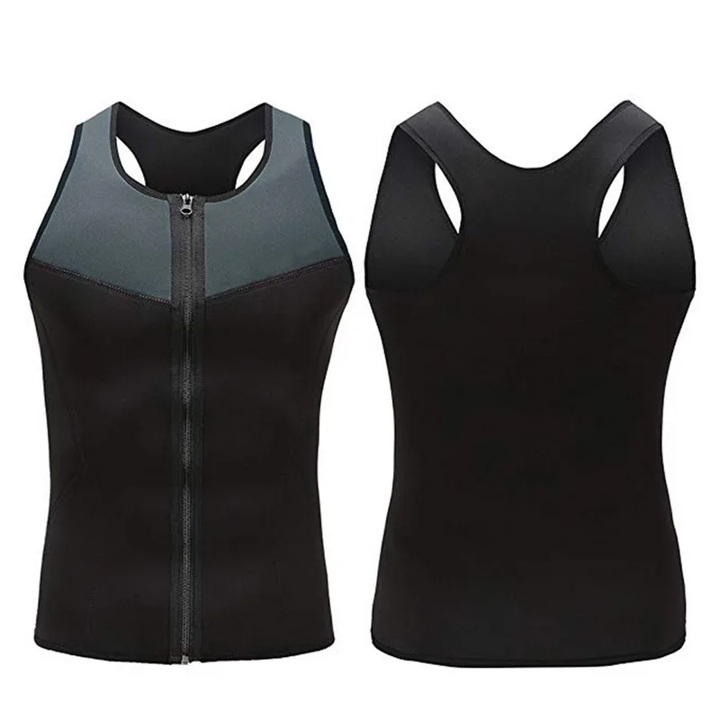 

2019 Brand Neoprene Shaperwear Men Slimming Body Shaper Zipper Tight-Fit Waist Trainer Workout Weight Loss Men Shaping Vest