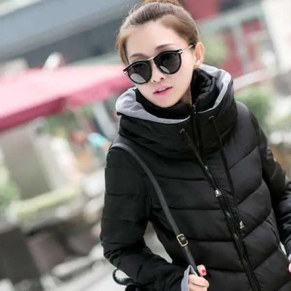 Бренд NFIVE,, женское хлопковое короткое пальто, новая мода, теплое зимнее пальто со стоячим воротником, качественное, тонкое, утолщенное, однотонное, повседневная куртка - Цвет: 2