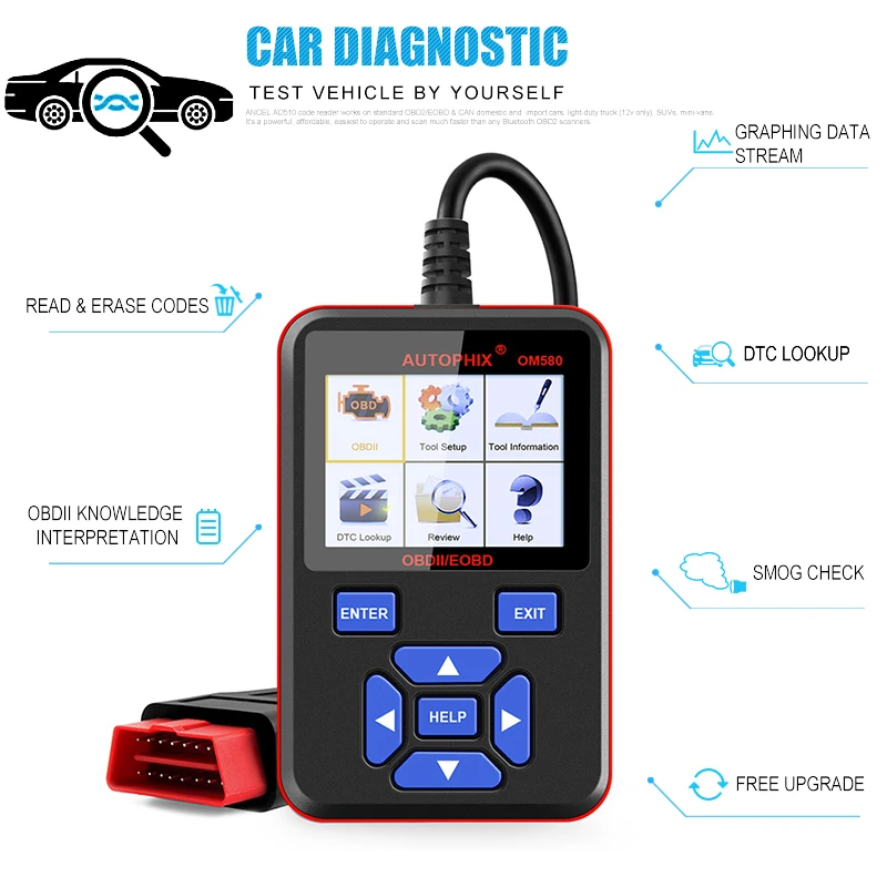 Autophix OM580 OBD2 авто дизельный диагностический сканер инструмент автомобильный EOBD EVAP