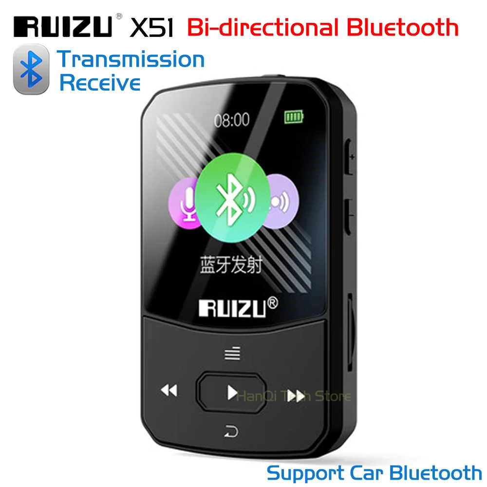 New Original RUIZU X51 Clip Bluetooth MP3 Player Sport MP3 Music Player With Recorder FM Radio Support TF Card Can Connect Phone