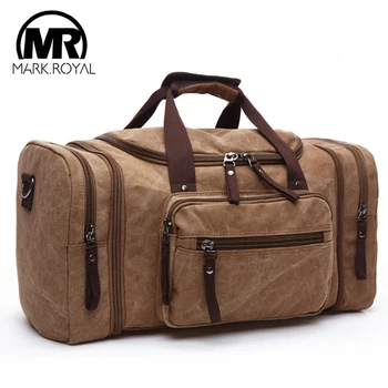 

MARKROYAL Mens Canvas Travel Bags Large Capacity Luggage Bags Hanging Travel bags Carry on Travel Duffle Bags Overnight Soft