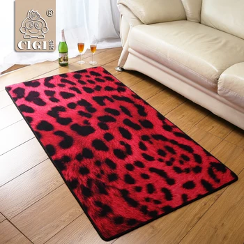 

CIGI Rose Red Leopard Carpet Bedroom Living Room Blankets Table Sofa Bathroom Kitchen Toilet Anti Skid Mats Creative Floor Mat