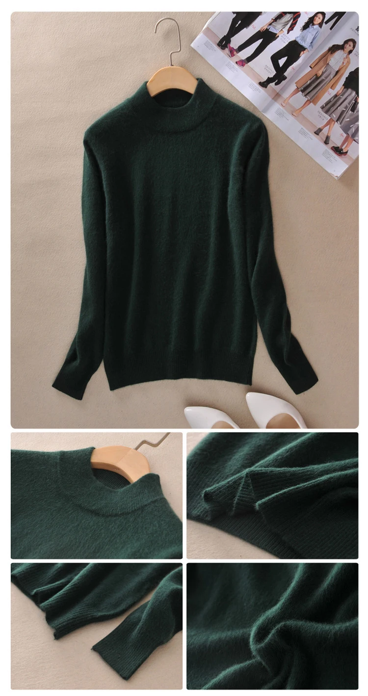 Женский кашемировый эластичный осень-зима половина водолазки свитера и пуловеры шерстяной свитер тонкий плотный джемпер вязаный пуловер