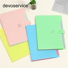 Хорошее 2018 A4 Kawaii улыбка Водонепроницаемый A4 папки файла 5 слоев мешков расширения бумажник законопроект папки для документов Carpeta Бесплатная доставка