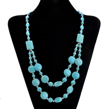 Hot Natural stone Beads Choker Vintage Necklaces Pendants Statement Necklaces & Pendants Long Necklace Women Jewelry Collares