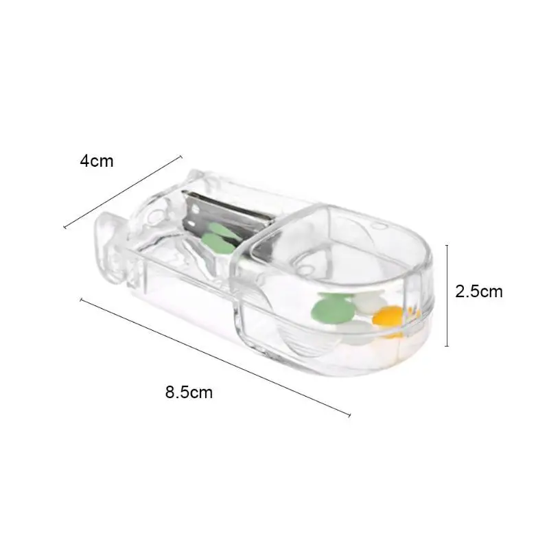 Портативный удобный ящик для таблеток, бесцветный прозрачный Футляр для лекарств мельница нож для разрезания таблеток, разветвитель футляр для лекарств