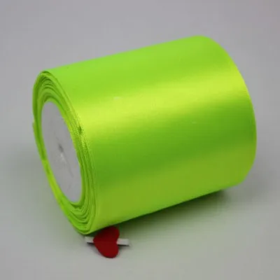 

25Yards+80mm Neon Green Single Face Satin Ribbon Rope+Jewelry Accessories Wedding Party Webbing Decaration Gift Packing Cord