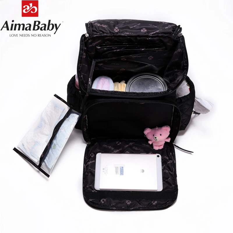  AIMABABY Diaper Bag Fashion Mummy Maternity Nappy Bag Brand Baby Travel Backpack Diaper Organizer N