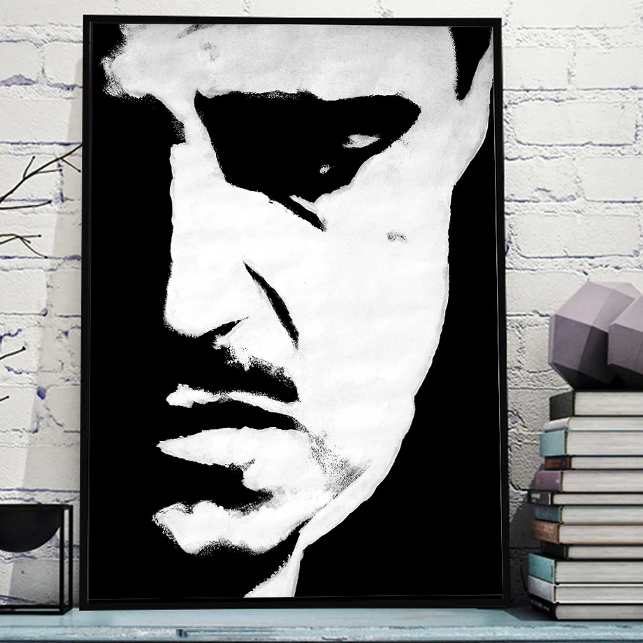 Wall Art Canvas Painting Black White God Father Classic Movie