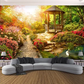 

Custom Mural Wallpaper 3D Stereo Sunshine Garden Scenery Wall Painting Living Room Bedroom Home Decor Wall Papers For Walls 3 D