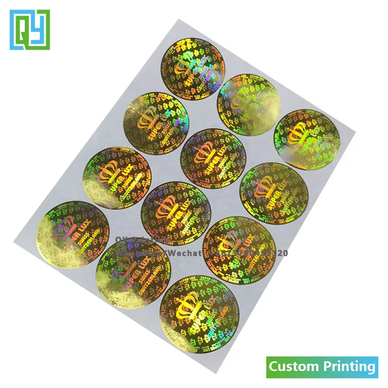 10000pcs 40x40mm 무료 배송 사용자 정의 인쇄 3D 황금 호 일 홀로그램 스티커 안티 가짜 보안 레이블 골드 레이저 홀로그램 인감