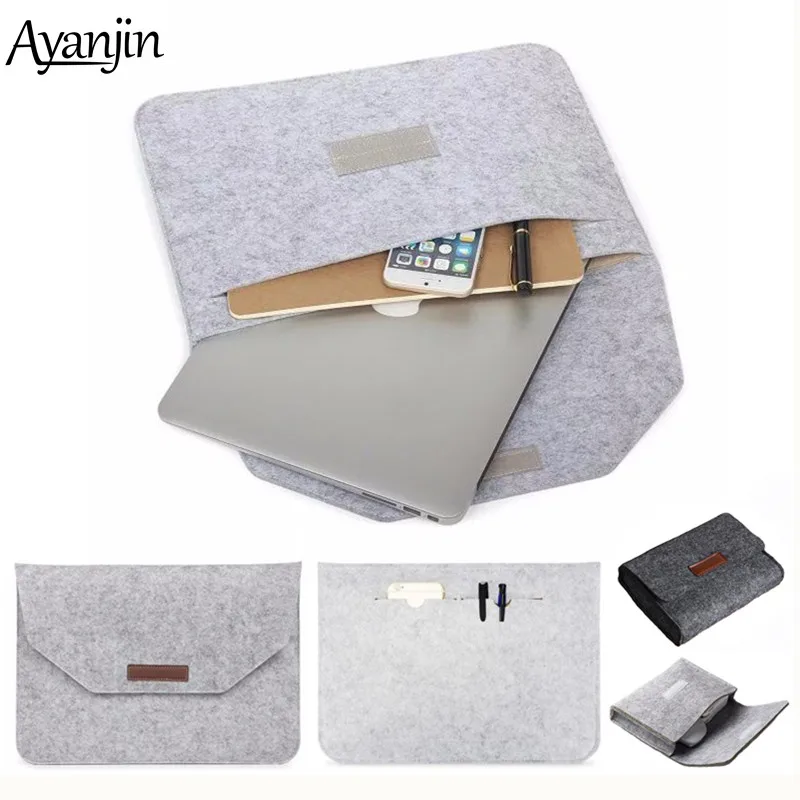 Мягкий шерстяной войлочный чехол для Xiaomi Lenovo HP Dell 13 3 14 15 6 Apple Macbook Air Pro Retina 11 12