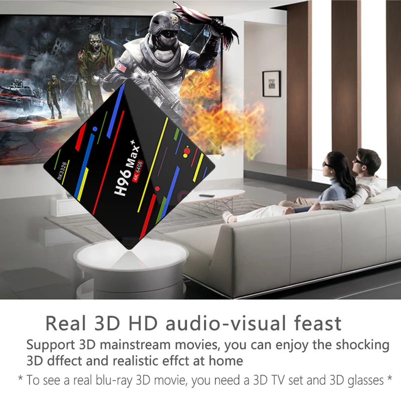 H96 MAX Plus Smart TV Box Android 9.0 4GB RAM 64GB Rockchip RK3328 H.265 4K 2.4G/5G Wifi Youtube Netflix Google Play Set Top Box