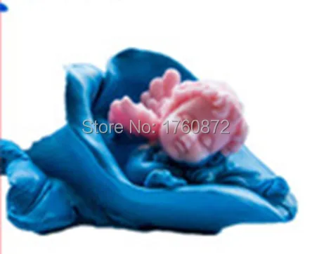 Бесплатная доставка 3 d angel in sleep Flower моделирующая форма для мыла силиконовая торта