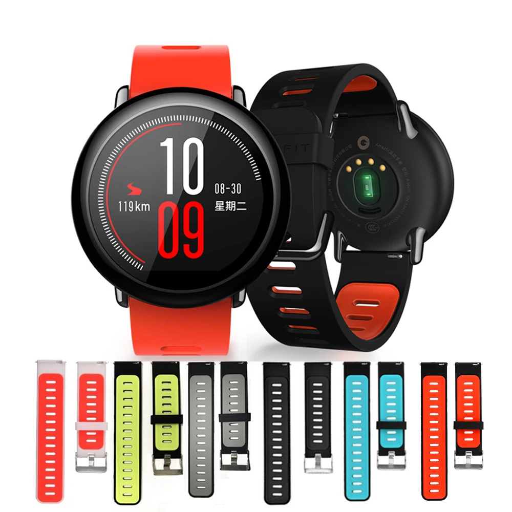 Для xiaomi huami Amazfit GTR 47 мм Смарт часы ремни силиконовые полосы браслет для huawei GT2 46 мм Galaxy часы 46 мм Замена