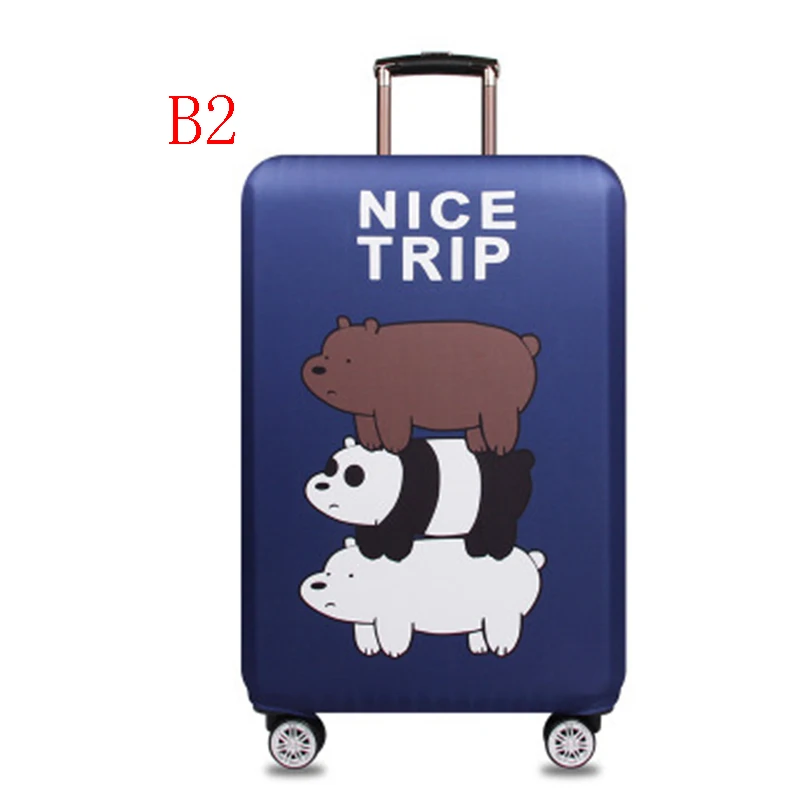 Аксессуары для путешествий, чехол для чемодана, защита багажа, пылезащитный чехол для багажника, набор, чехол на колесиках, эластичный милый чехол с изображением животного - Цвет: B2
