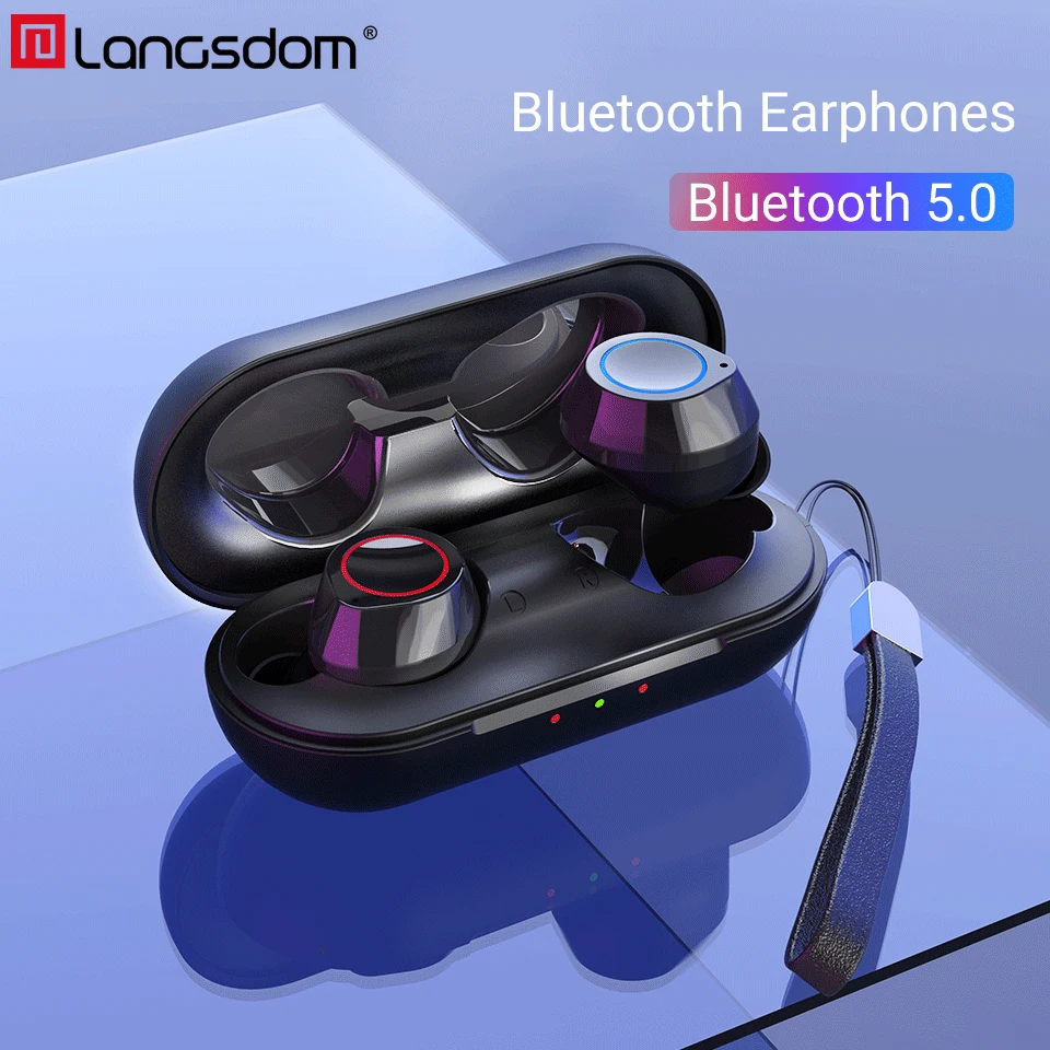

Langsdom TWS Bluetooth Headset 5.0 Wireless Headphones Bluetooth Earphone for Xiaomi Ear Phones Stereo Eabuds with Microphone