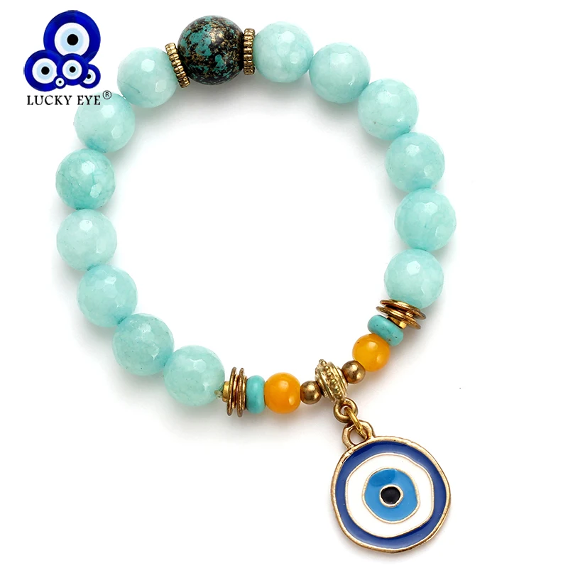 Браслет с разноцветными натуральными бусинами Lucky Eye браслет подвесками в виде