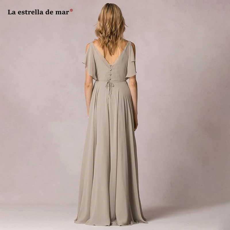 Vestidos casamento convidados, Новое шифоновое сексуальное платье с v-образным вырезом и тонким плечевым ремнем, длинное богемное свадебное платье цвета