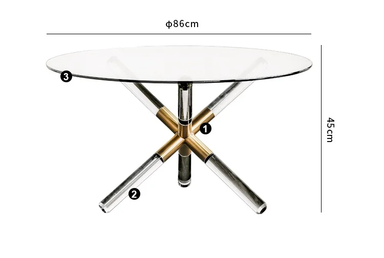 45cm High Coffee Table / 86cm Round Clear Glass Table 45cm High Coffee Table / 86cm Round Clear Glass Table