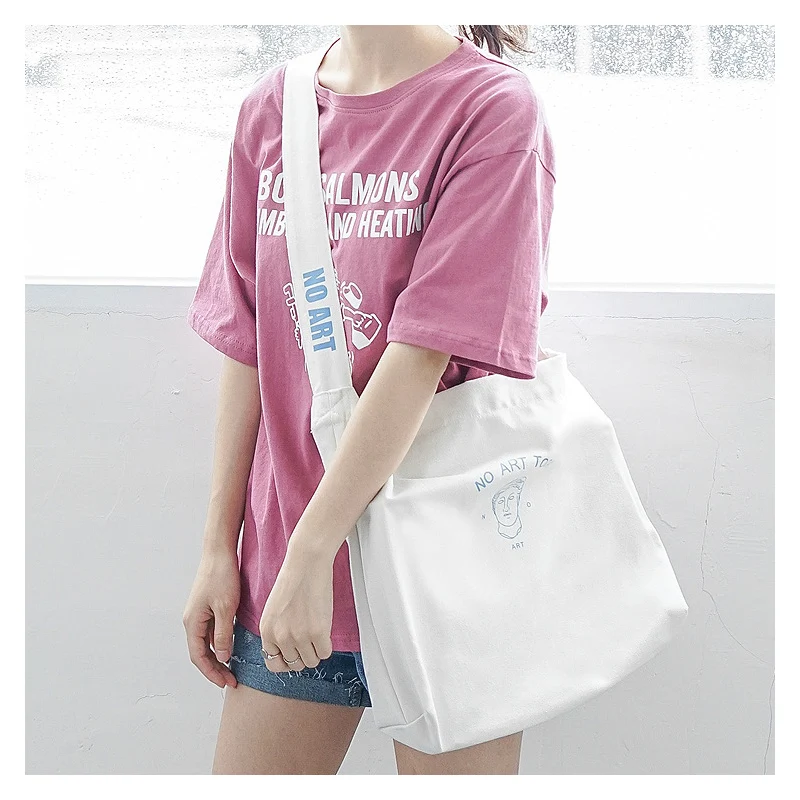 

Women Canvas Messenger Bags Ladies' Cotton Shoulder Bag Female Environmental Simple Shopping Bags College School Books Bag David