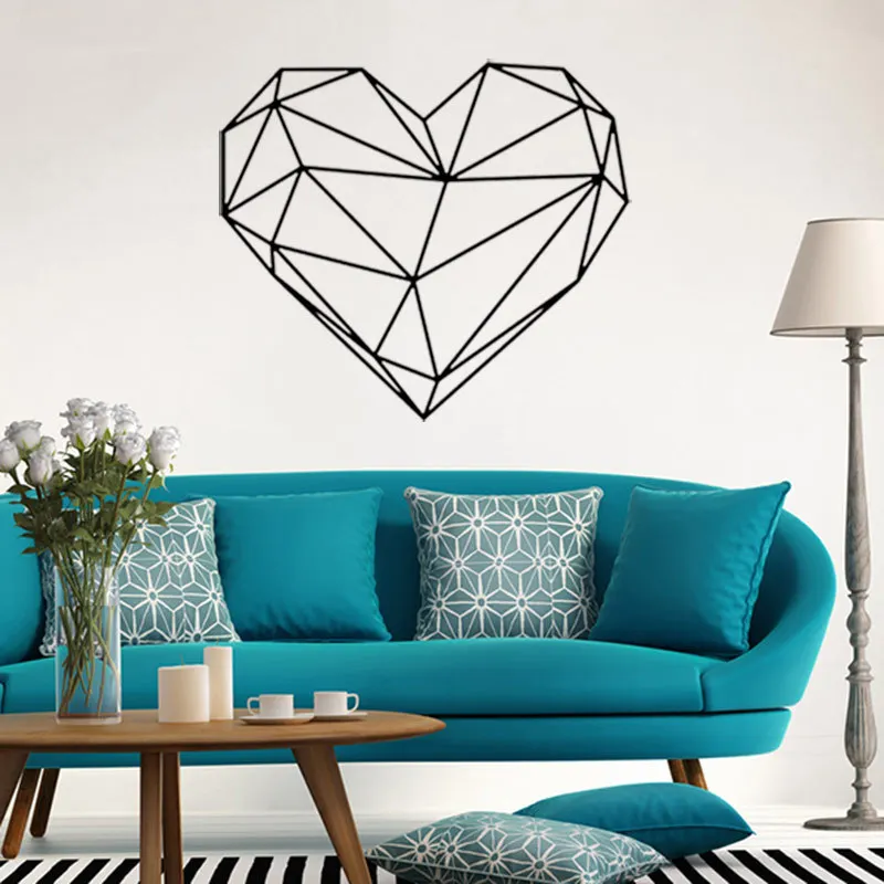 Geometrik Kalp DIY Duvar Sticker Ev Dekor Için Minimalist İskandinav Geometrik Kalp DIY Duvar Sticker Ev Dekor Için Minimalist İskandinav