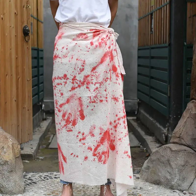 

Scary Themed Bloody Tablecloth Vampire Zombie Blood Drip Handprint Table Cover For Halloween Party Supplies