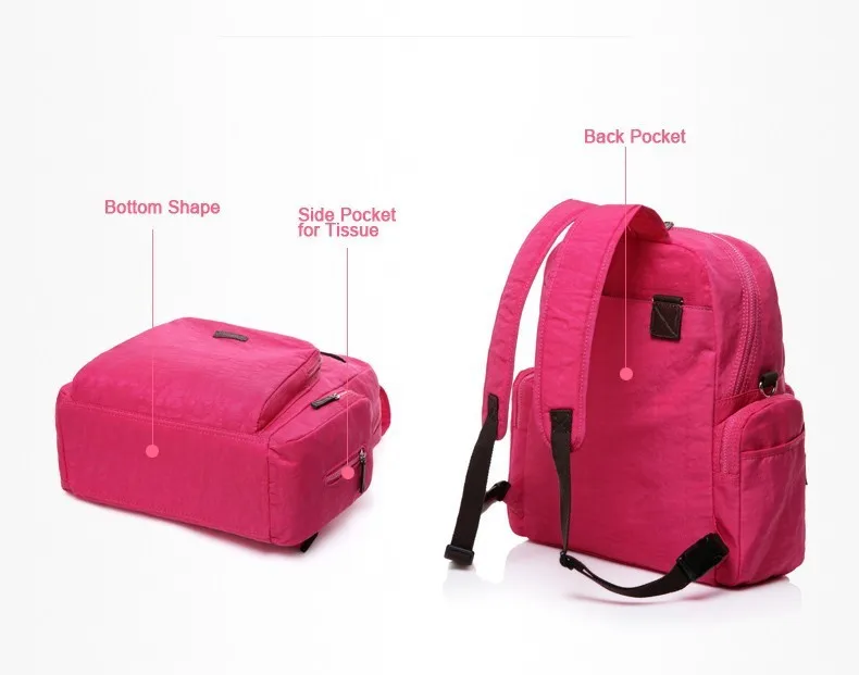 Цветные модные многофункциональные сумки для подгузников, водонепроницаемая нейлоновая сумка для детских подгузников, 9 цветов, рюкзак