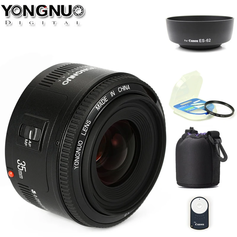 Объектив Yongnuo 35 мм F2.0 объектив с широкоугольным фиксированным объективом dslr для