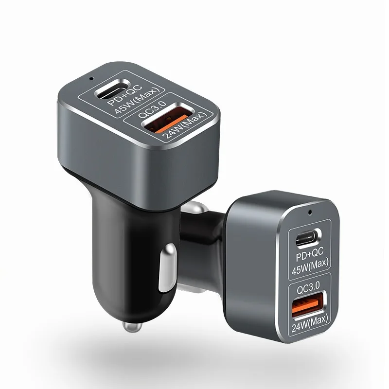 USB C 2 порта автомобильное зарядное устройство 45 Вт/36 Вт Type PD + 24 Быстрая зарядка 3 0