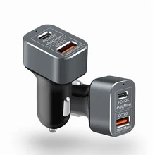 USB-C 2 Ports Car-Charger 45W Type-C PD + 24W Quick Charge 3.0 USB Fast Car Charger For iPhone Xs MAX Macbook Samsung S10 Xiaomi