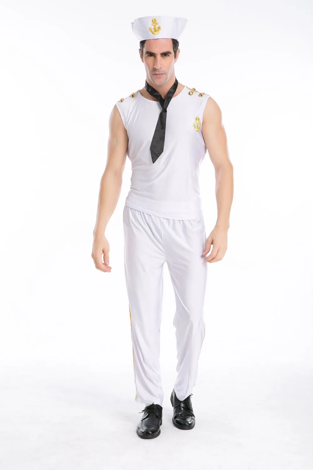 2017 Hot Sexy New Men White Navy Clothes Sexy Sailor Costume Halloween 