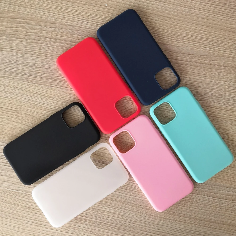 Матовый Силиконовый чехол ярких цветов 6 5 для iPhone 11 Pro 11Pro MAX 12 mini Max