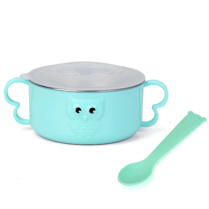 

Baby Feeding Tableware Stainless Steel Baby Bowl Double Handle Warm Bowl Double Layer Insulated Tableware Wholesale