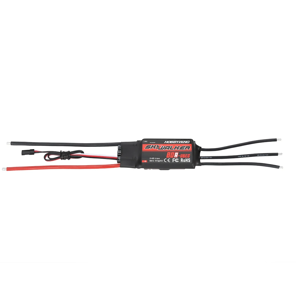 

SKYWALKER 80A 2~6S Brushless ESC Electronic Speed Controller with 5V/5A BEC Program for Airplane