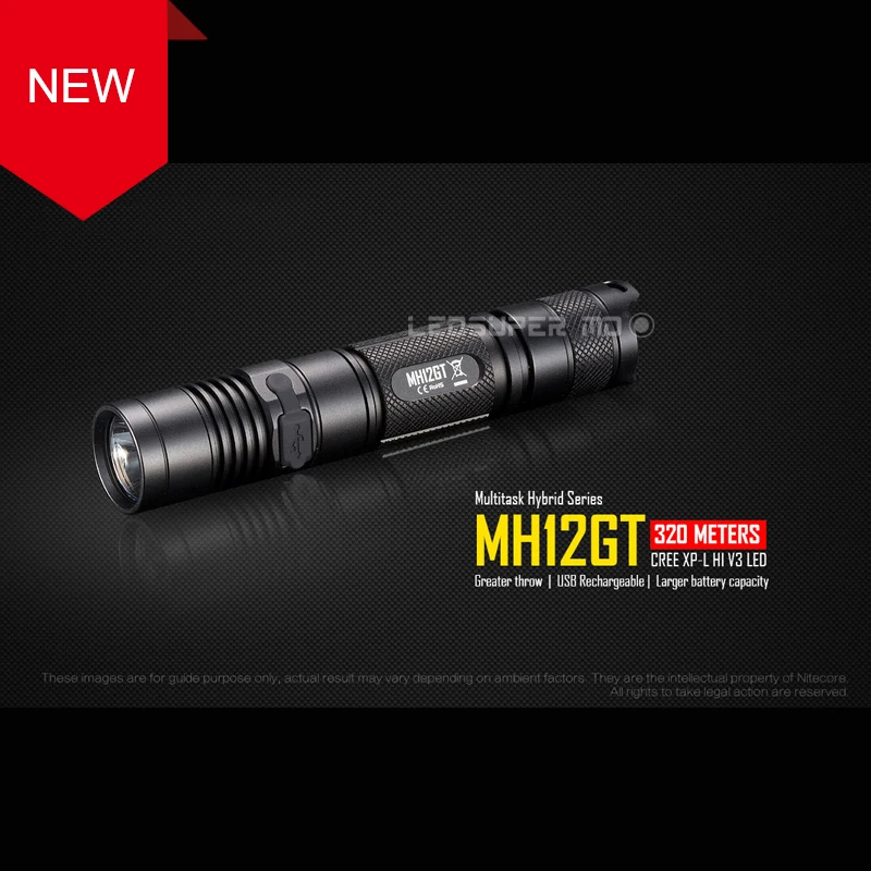 RECENT PRODUCT 2017 NITECORE MH12GT CREE XP-L HI V3 LED 1000 Lumens USB Rechargeable Flashlight with 3400mAh Battery RECENT PRODUCT 2017 NITECORE MH12GT CREE XP-L HI V3 LED 1000 Lumens USB Rechargeable Flashlight with 3400mAh Battery