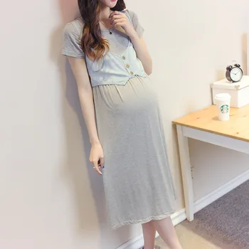 

Summer Gowns Dress For Pregnant Women Loose Casual Dresses Maternity Clothes Pregnancy Clothing Y750