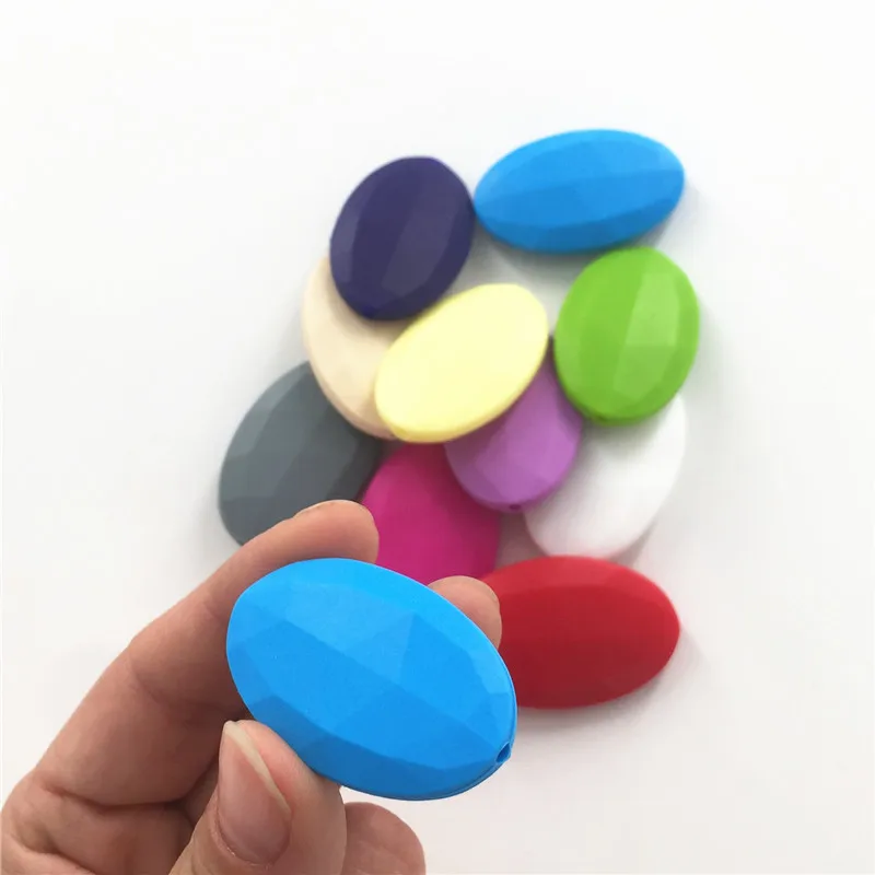 Chenkai 50 шт. BPA свободные силиконовые Ovel плоские Прорезыватели для зубов DIY Детские