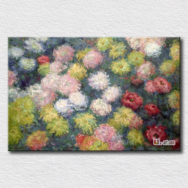 

Colorful flowers painting chrysanthemums by Claude Monet bedroom decoration necessities wall art