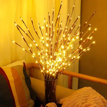 

LED Willow Branch Lamp Christmas Vase Floral Lights 20 Bulbs Home Party Holiday Garden Decor Desktop Flower Decoration Lights