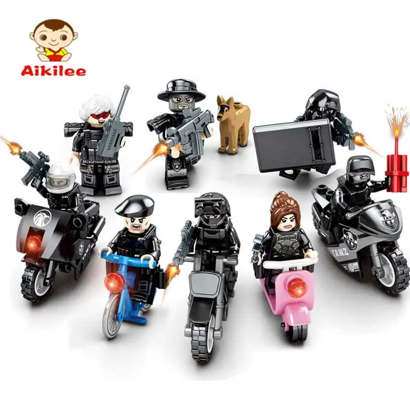 

Senbo block 10210 puzzle building blocks smart Education toys for childrem with 8 lovely doll good quality safe for boy
