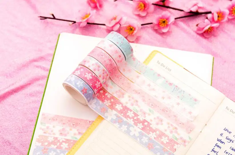 6 шт./компл. Единорог набор декоративного скотча Васи Kawaii клейкие ленты милые канцелярские японская клейкая лента милый клейкие Ленты Kawaii школьные принадлежности
