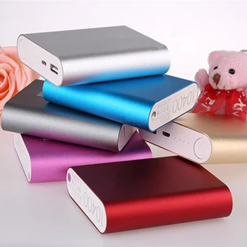 

Power Bank Case USB Port Charger Box use 4*18650 Battery 10400mAh capacity Aluminum alloy Cover color send by random