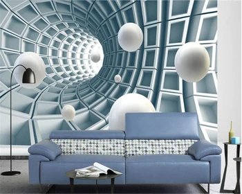 

beibehang wallpaper for walls 3 d Custom Photo Abstract Tunnel Space Stereo Ball 3d Wallpaper Background Wall papel de parede