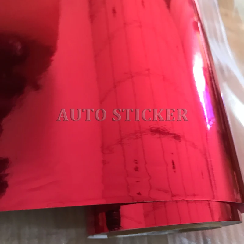Red Mirror Vinyl Wrap Film High Gloss Car Plating Adhesive Sticker Decal Sheet Color Change DIY Auto Stickers