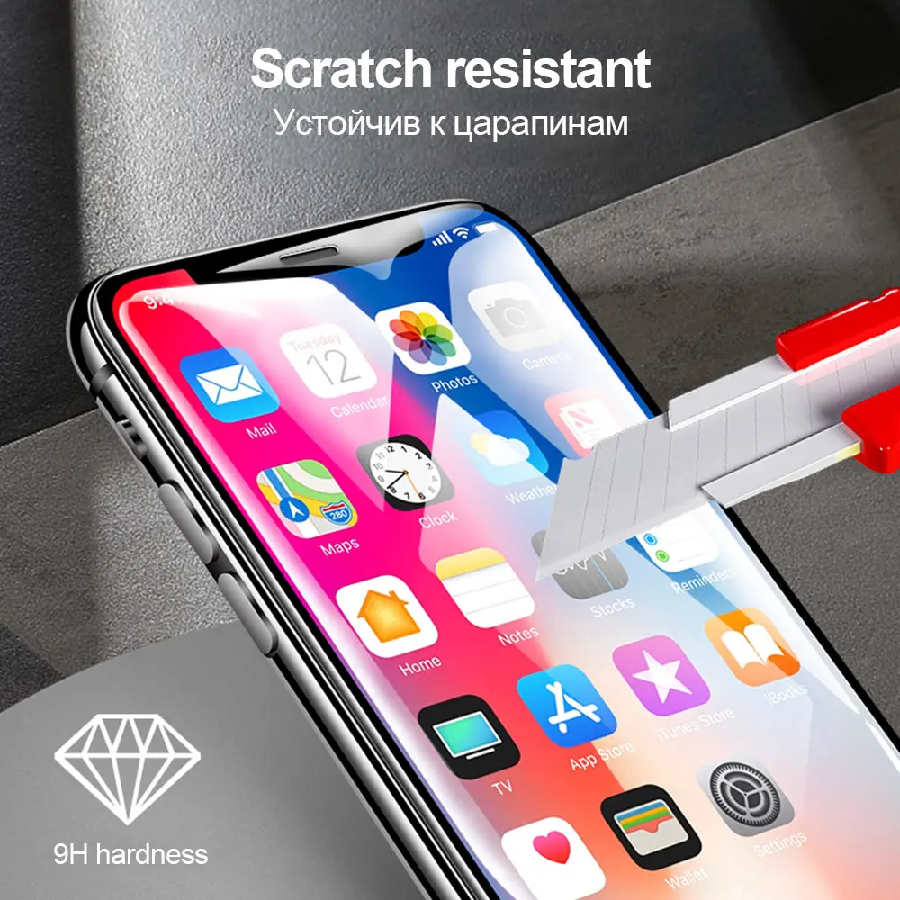 TOMKAS 6D Volle Abdeckung Gebogen Gehärtetem Glas Für iPhone X Screen Protector Für iPhone 6 6 s Pl