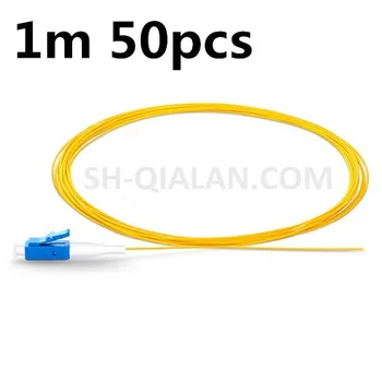 

QIALAN 1m 50pcs LC UPC Fiber Optic Pigtail Simplex 0.9mm PVC Jacket G657A Single Mode FTTH Pigtail