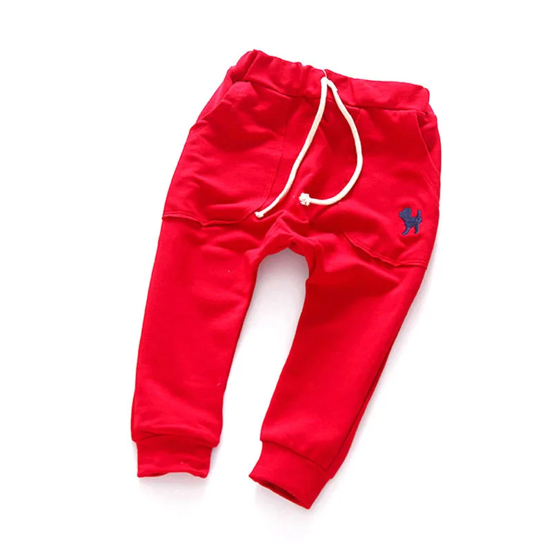 Хлопковые Штаны для мальчиков; детские брюки; осенне-зимняя одежда для малышей; свитер для мальчиков; брюки; детские леггинсы с принтом персонажа для мальчиков - Цвет: Red
