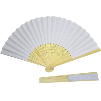 

10pcs per lot white folding orient pocket Paper Hand Fan wedding favor Children DIY drawing fan